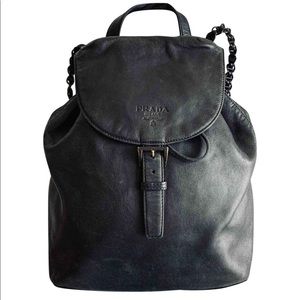 Buttery Soft Black Leather Prada Backpack